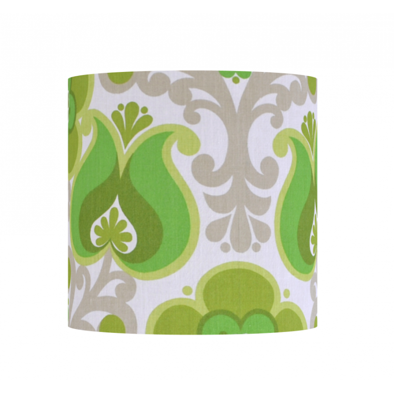 Lampshade Chardon green H30 D30 - mid-century fabric