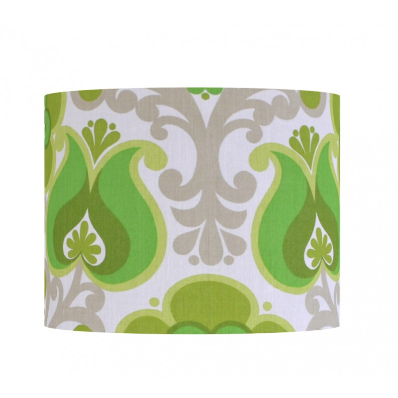 Lampshade Chardon green H30 D40 - mid-century fabric