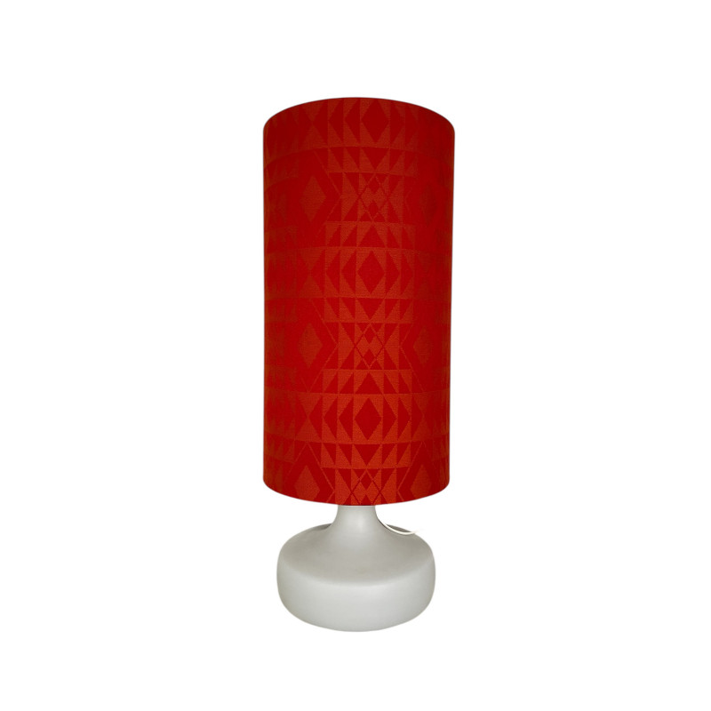 Desklamp orange Eldorarado - opalin glass & vintage fabric