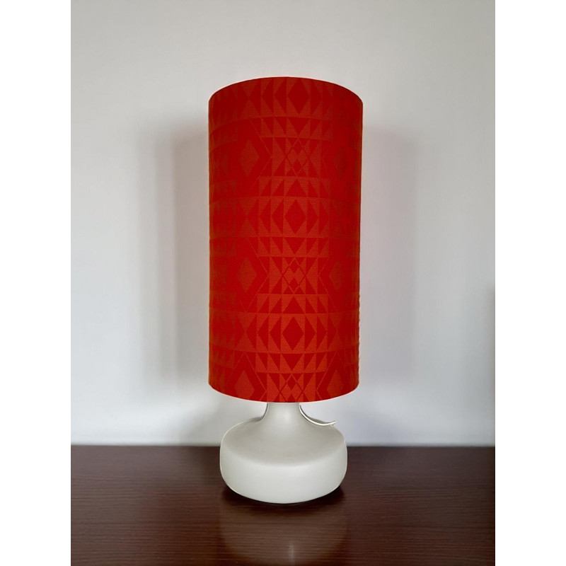 Desklamp orange Eldorarado - opalin glass & vintage fabric