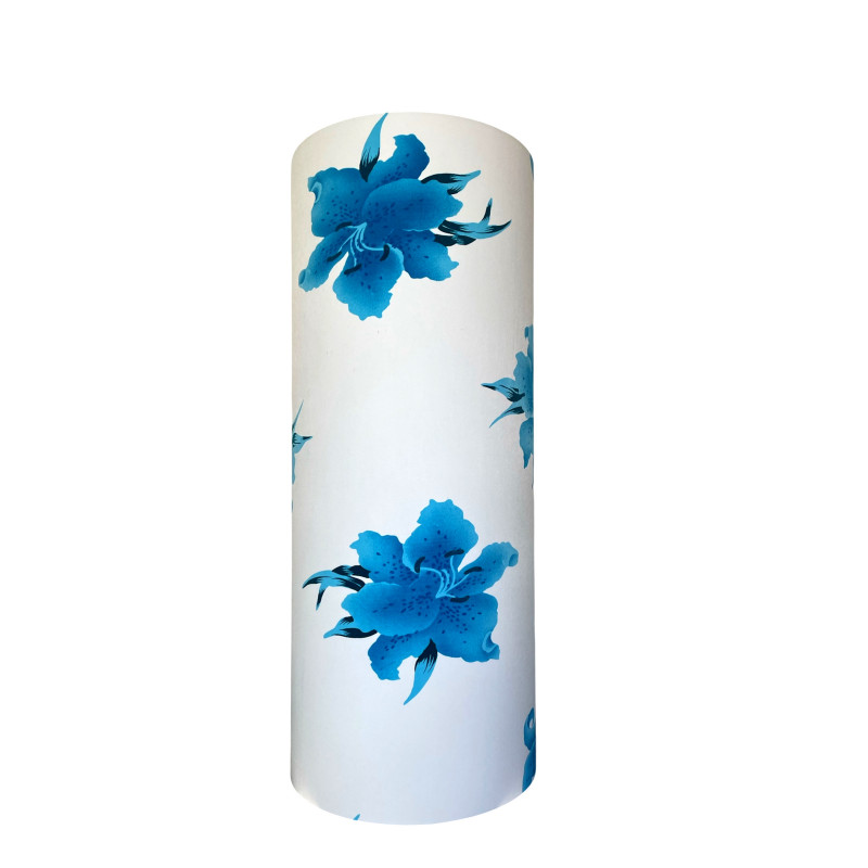 Abat-jour Althéa bleu H75 D30 - tissu vintage Abat-jour Althéa bleu H75 D30 - tissu vintage