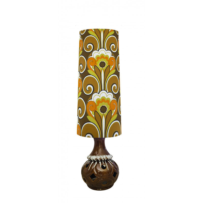 Lampshade Vivace  H80 D35 d30cm - tissu 1970's rétro