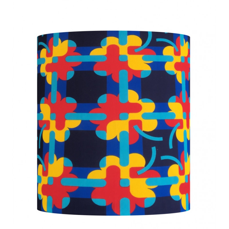 Abat-jour Blue reef H45 D45 - tissu vintage Abat-jour Blue reef H45 D45 - tissu vintage