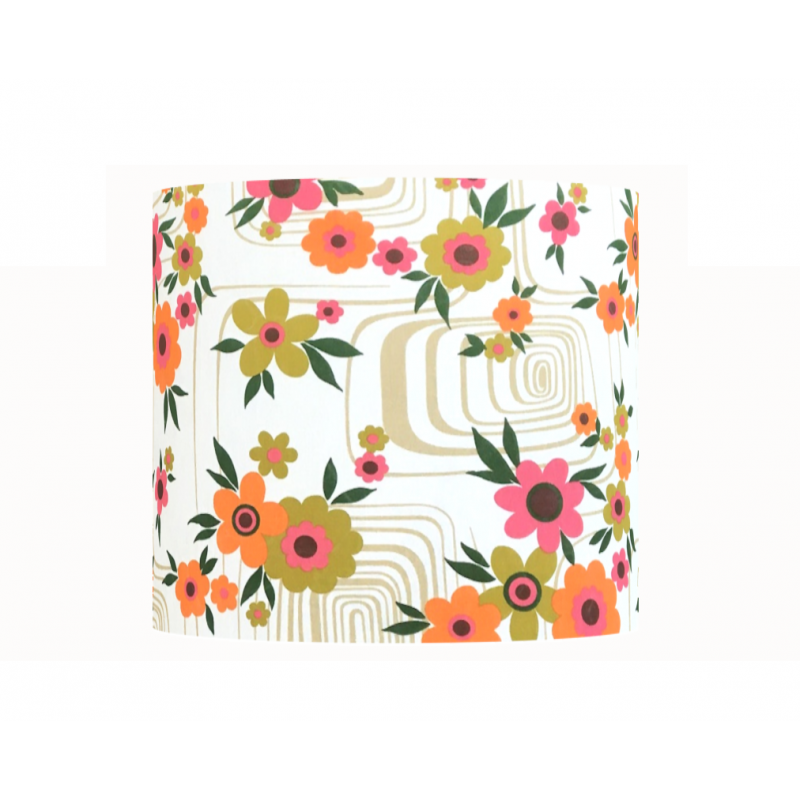 Lampshade Cantuta H35 D38 - vintage fabric 70s