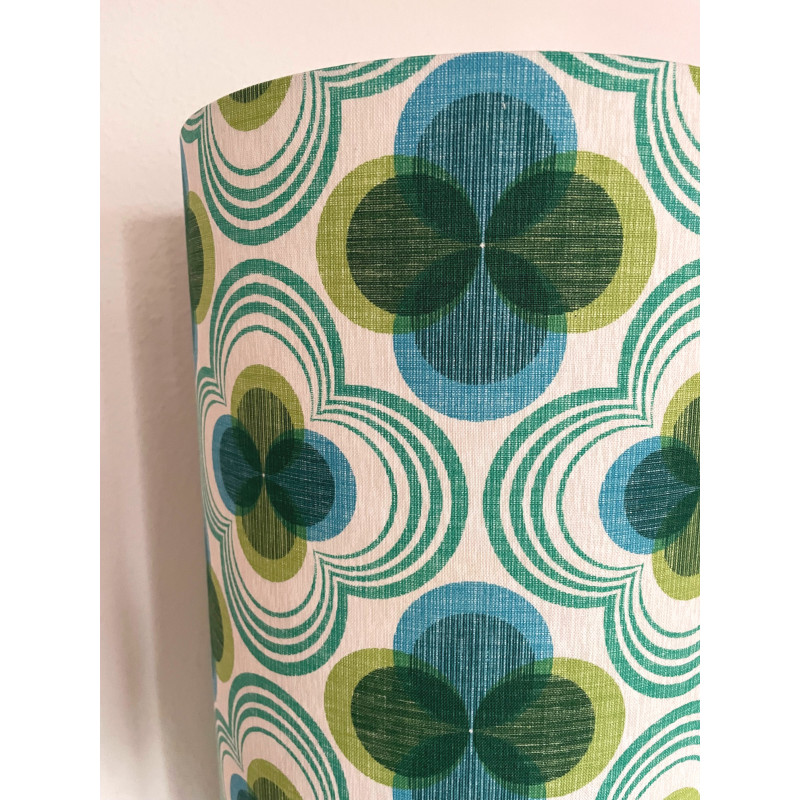 DeskLamp blue opalin glass Circus H80 D26cm - vintage fabric
