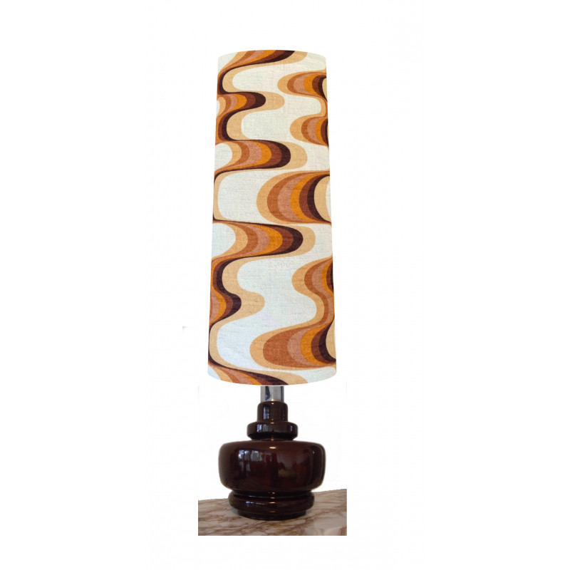 Abat-jour Ondoyant H90 D40 D31 - tissu vintage