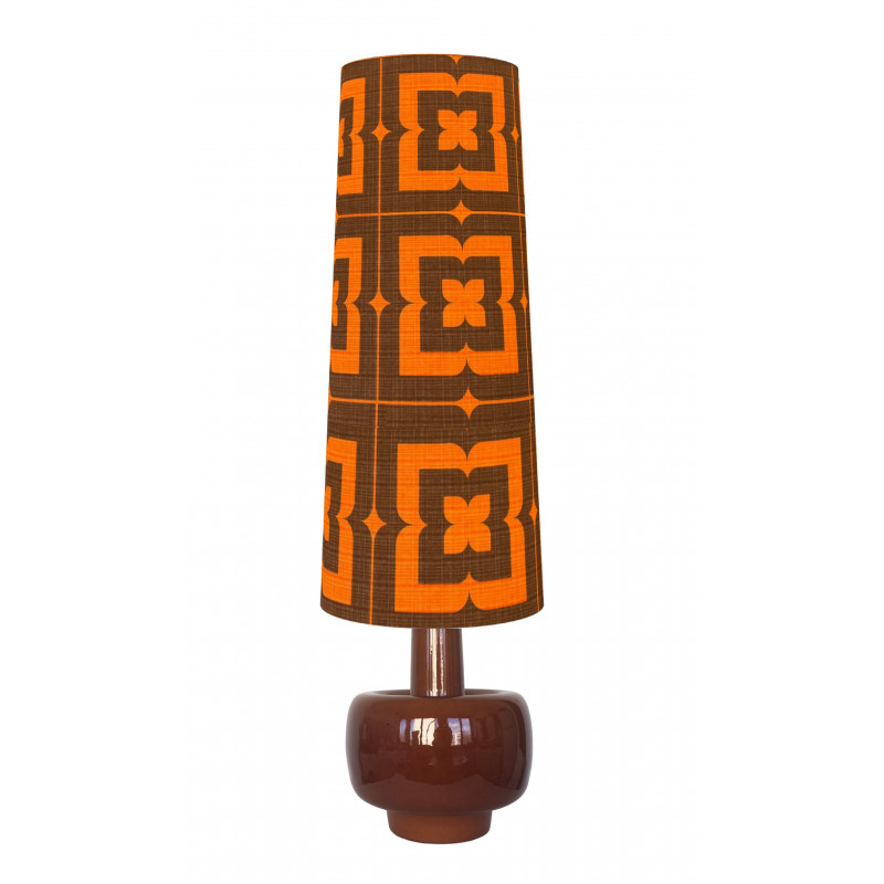 Abat-jour Alba H90 D40 D31 - tissu vintage 70's