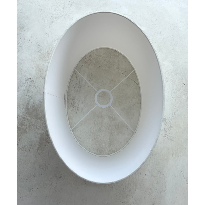 Abat-jour uni chintz ivoire ovale H25 L35x25