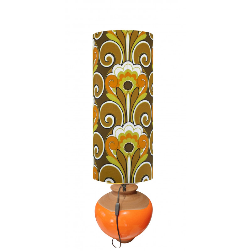 Lampshade Vivace  H80 D35 - tissu 1970's rétro