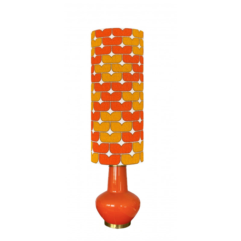 Lampshade Pacman H75 D30cm - mid-century fabric