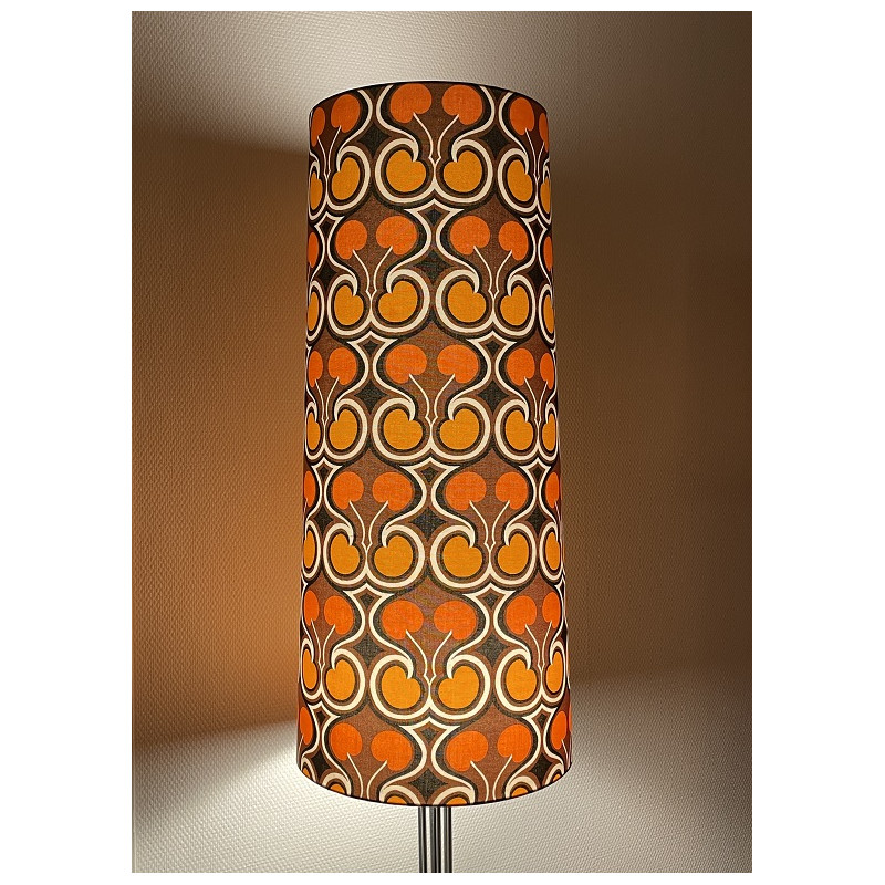 Abat-jour Cherry H80 D35 D30 - tissu 70's vintage