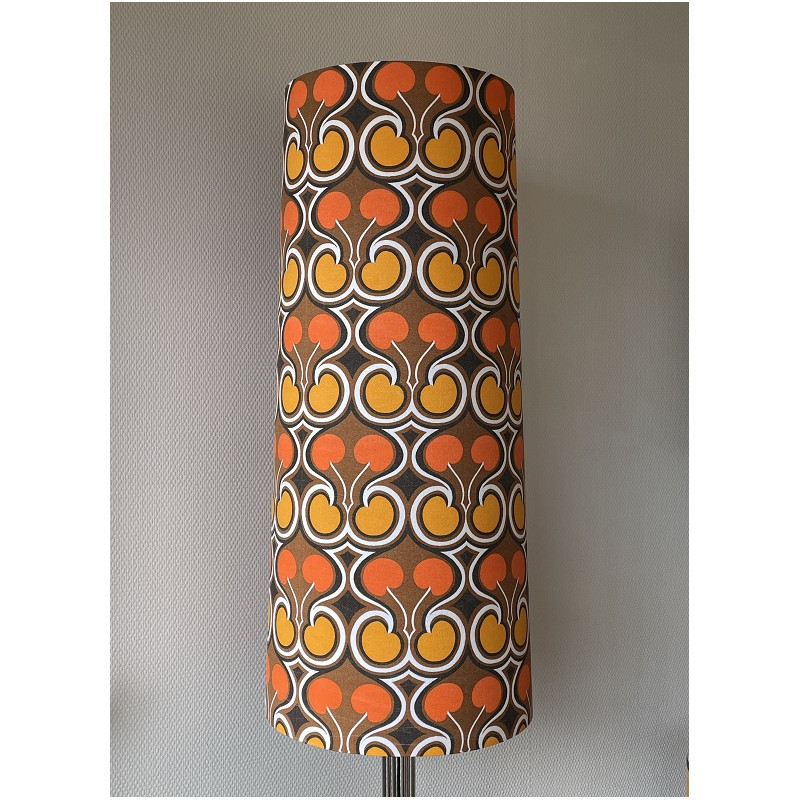 Abat-jour Cherry H80 D35 D30 - tissu 70's vintage