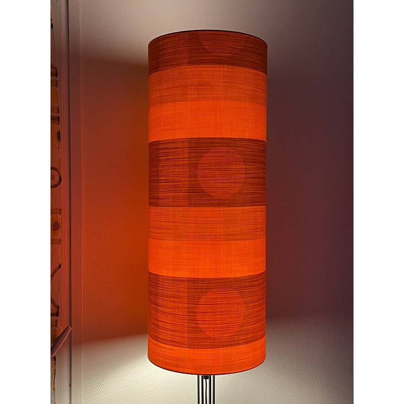 Abat-jour Orangeade H78 D30 - tissu rétro années 1970 Abat-jour Orangeade H78 D30 - tissu rétro années 1970