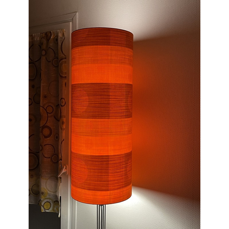 Abat-jour Orangeade H78 D30 - tissu rétro années 1970 Abat-jour Orangeade H78 D30 - tissu rétro années 1970