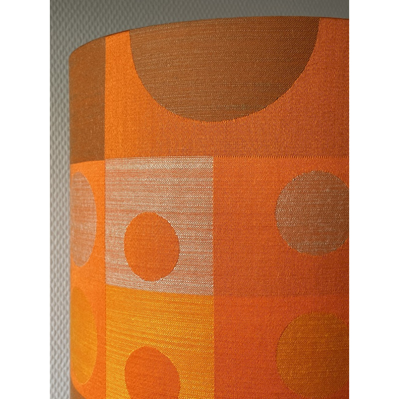 Abat-jour Orangeade H78 D30 - tissu rétro années 1970 Abat-jour Orangeade H78 D30 - tissu rétro années 1970