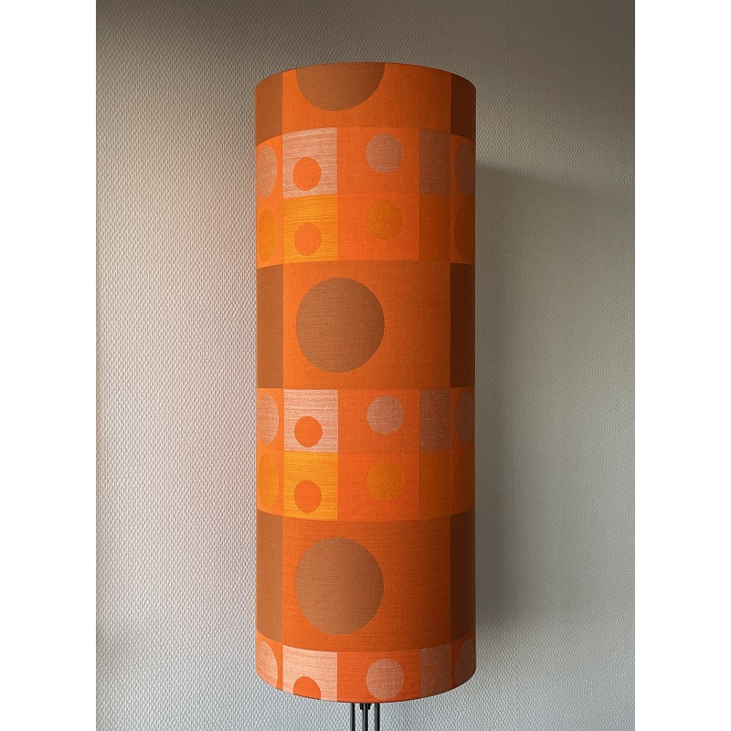 Abat-jour Orangeade H78 D30 - tissu rétro années 1970 Abat-jour Orangeade H78 D30 - tissu rétro années 1970