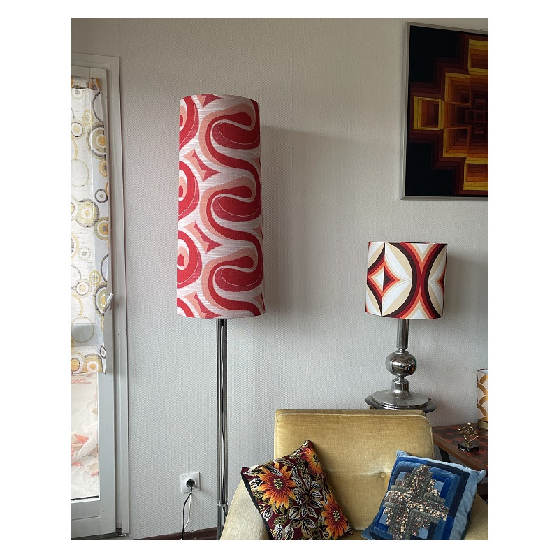 Lampshade Sinueuse H80 D35 D30cm - vintage fabric