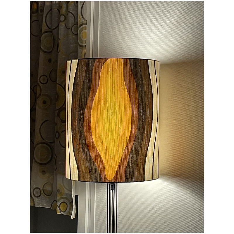 Abat-jour Nervure H50 D40 - tissu vintage