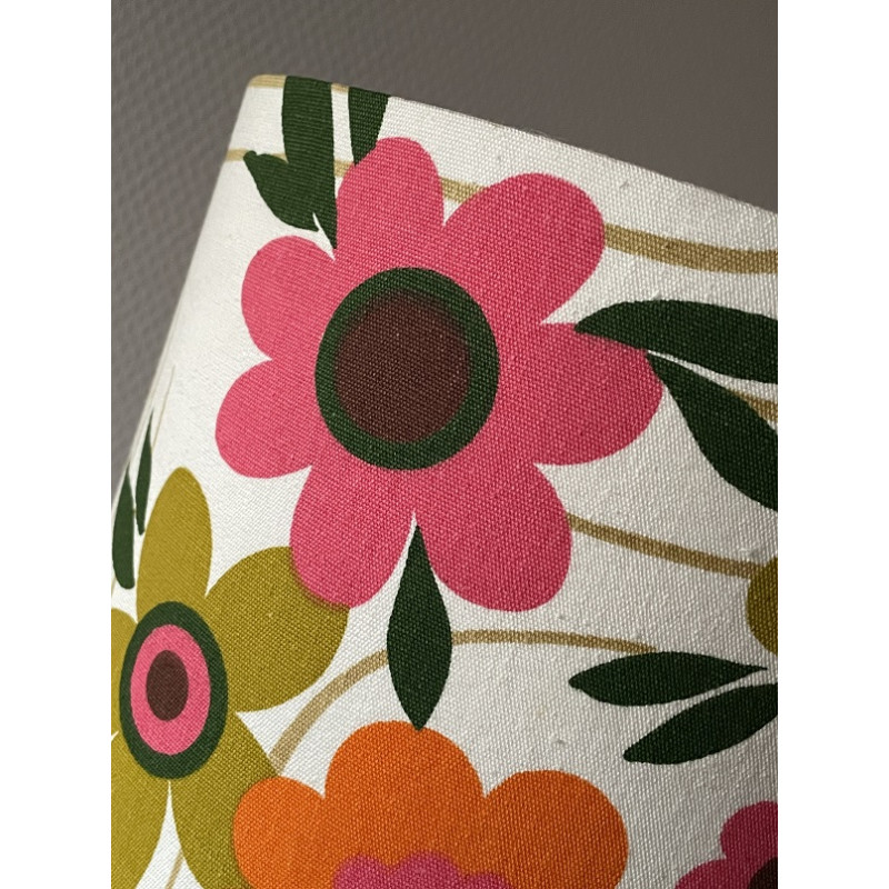Abat-jour Cantuta H40 D20 - tissu vintage 1970