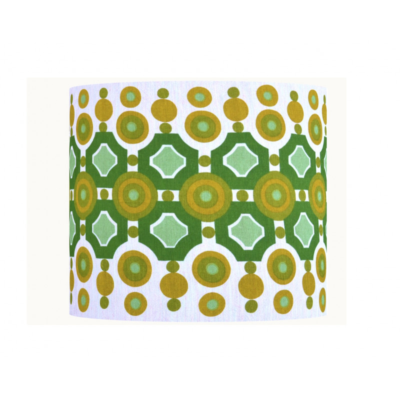 Abat-jour Chemin vert H38 D45 - tissu vintage 70's Abat-jour Chemin vert H38 D45 - tissu vintage 70's