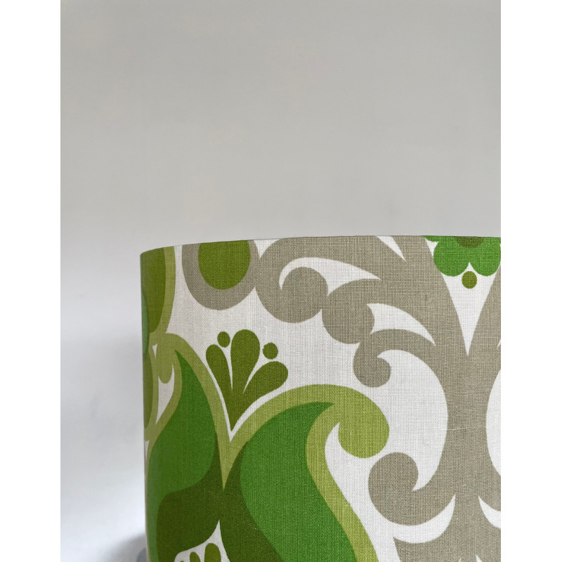 Lampshade Chardon green H30 D35 - mid-century fabric