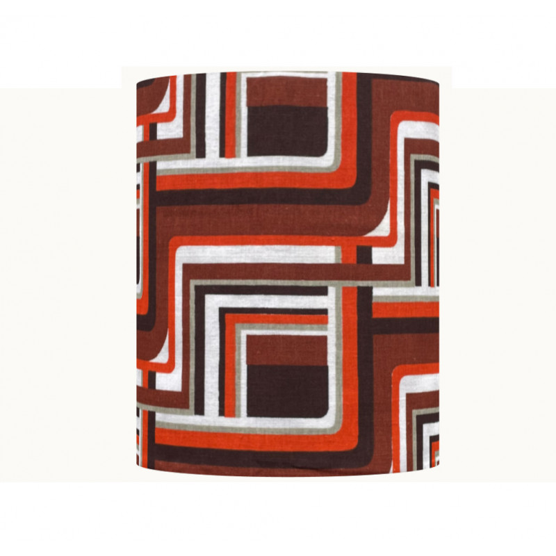 Abat-jour Jenga marron H23 D20 - tissu vintage Abat-jour Jenga marron H23 D20 - tissu vintage