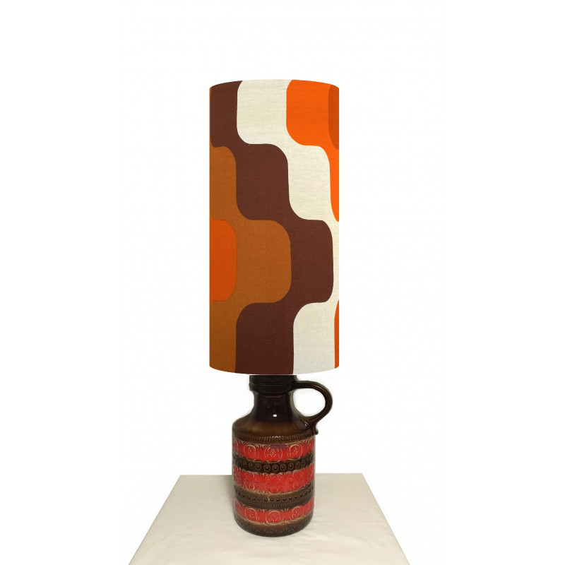 Lampshade « Vibration » H55 D26cm - mid-century fabric