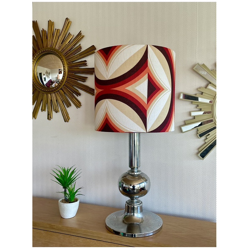 Abat-jour Nevers H31 d33 - tissu vintage 1970's Abat-jour Nevers H31 d33 - tissu vintage 1970's