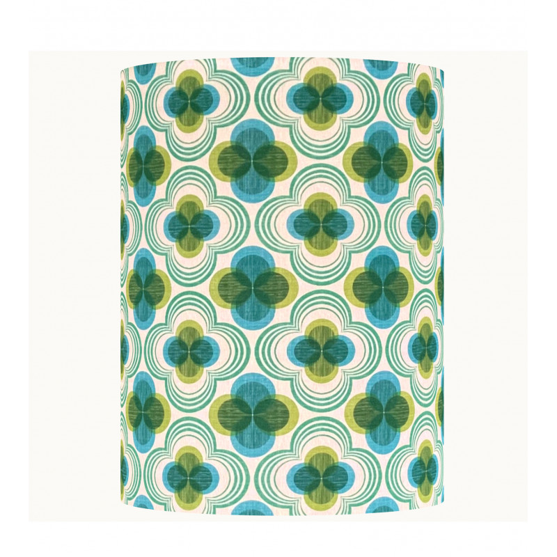 Abat-jour Circus H50 D40 - tissu vintage 70's