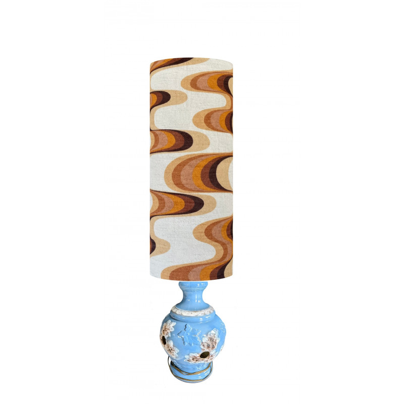Abat-jour Ondoyant H70 D30 - tissu vintage Abat-jour Ondoyant H70 D30 - tissu vintage