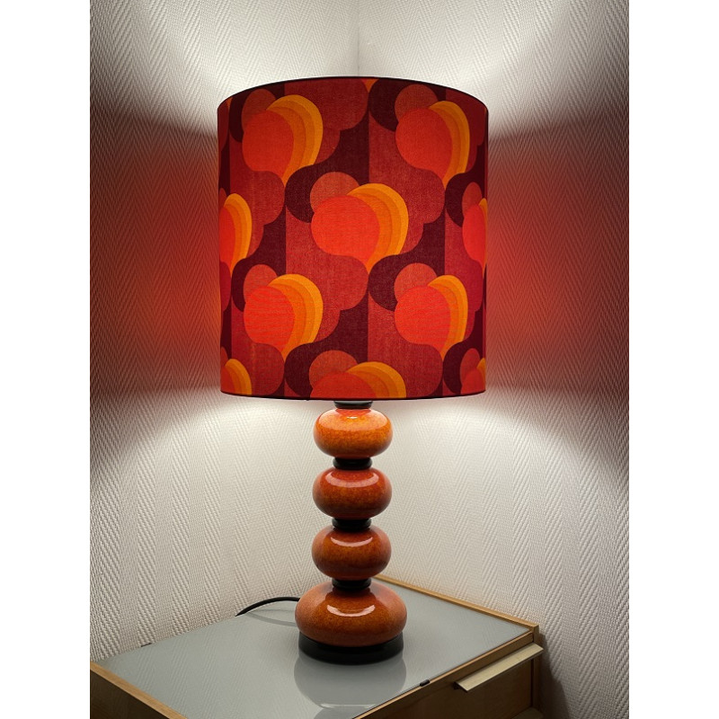 Desk lamp orange ceramic Orangeraie - seventies area Desk lamp orange ceramic Orangeraie - seventies area