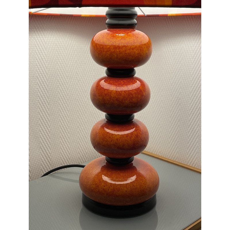 Lampe céramique orange Orangeraie - vintage belle époque Lampe céramique orange Orangeraie - vintage belle époque