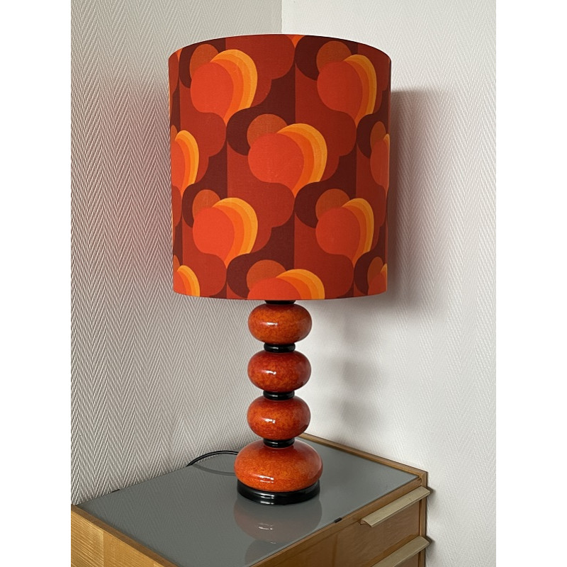 Lampe céramique orange Orangeraie - vintage belle époque Lampe céramique orange Orangeraie - vintage belle époque