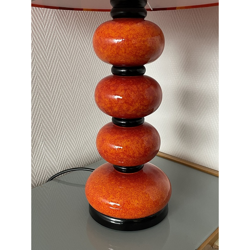 Lampe céramique orange Orangeraie - vintage belle époque Lampe céramique orange Orangeraie - vintage belle époque