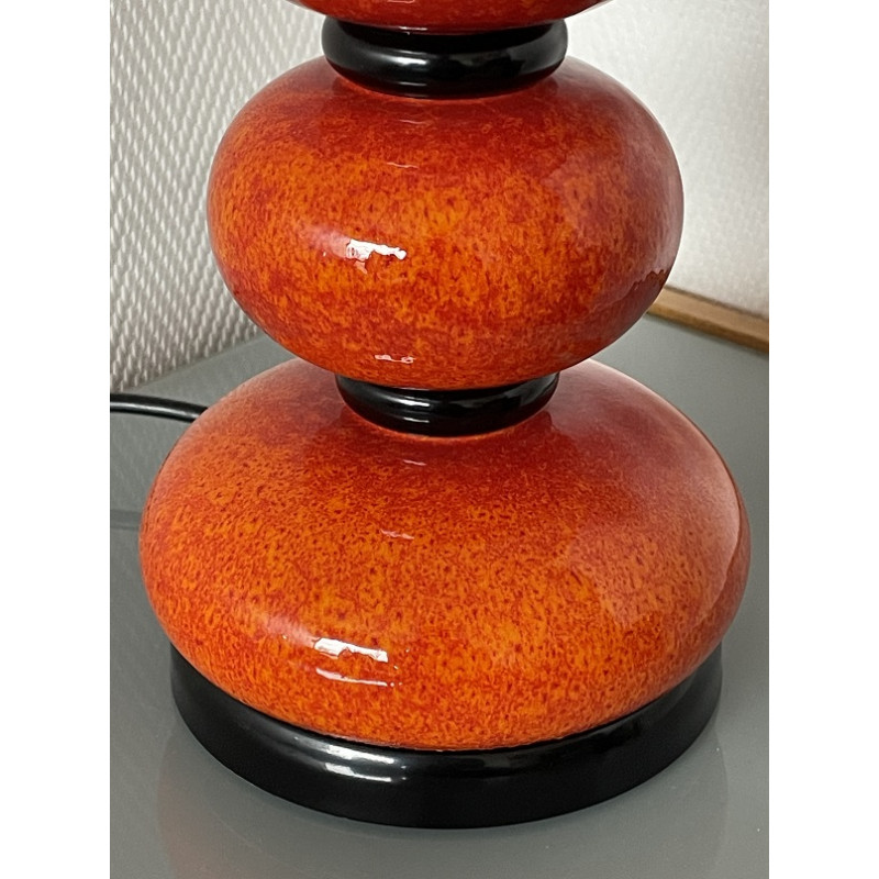 Lampe céramique orange Orangeraie - vintage belle époque Lampe céramique orange Orangeraie - vintage belle époque