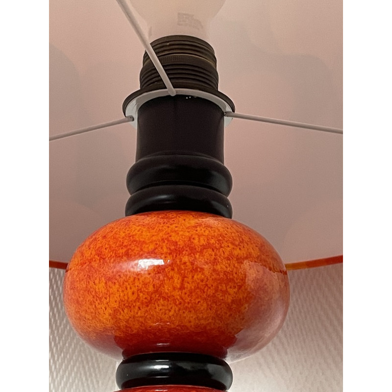 Desk lamp orange ceramic Orangeraie - seventies area Desk lamp orange ceramic Orangeraie - seventies area