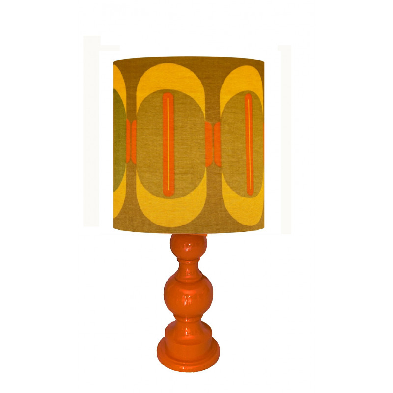 Abat-jour Saturne H38 D38 - tissu 70's