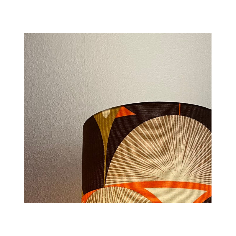 Abat-jour Pissenlit H30 D40 - tissu vintage 70's