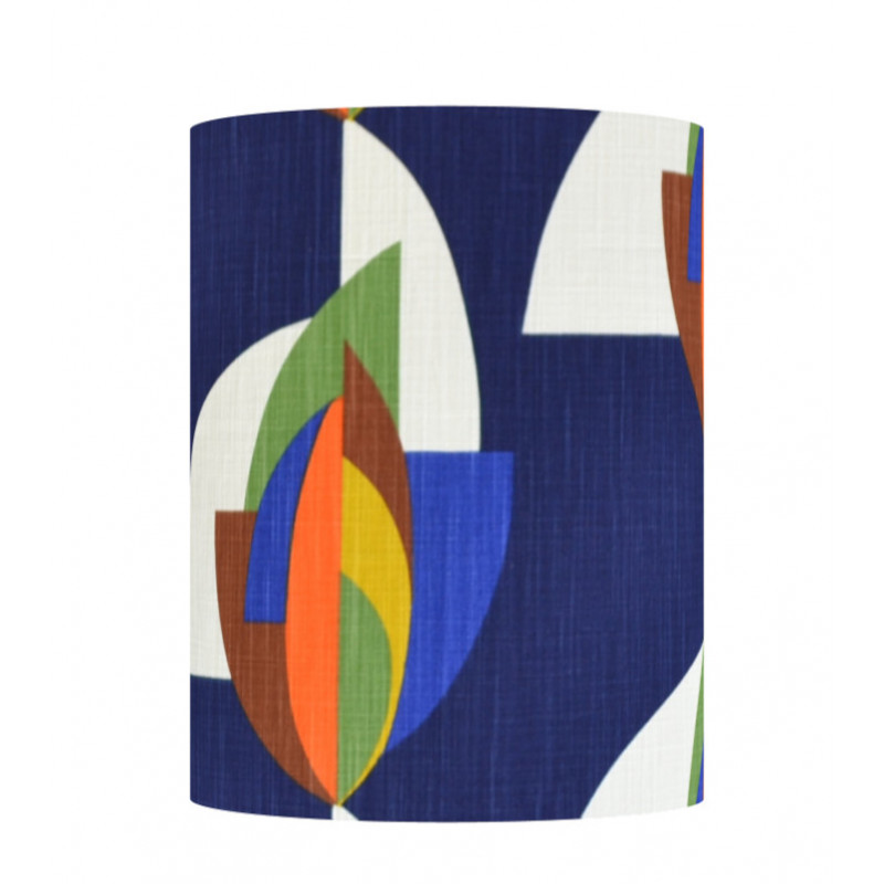 Abat-jour Flambeau H32 D25 - tissu vintage