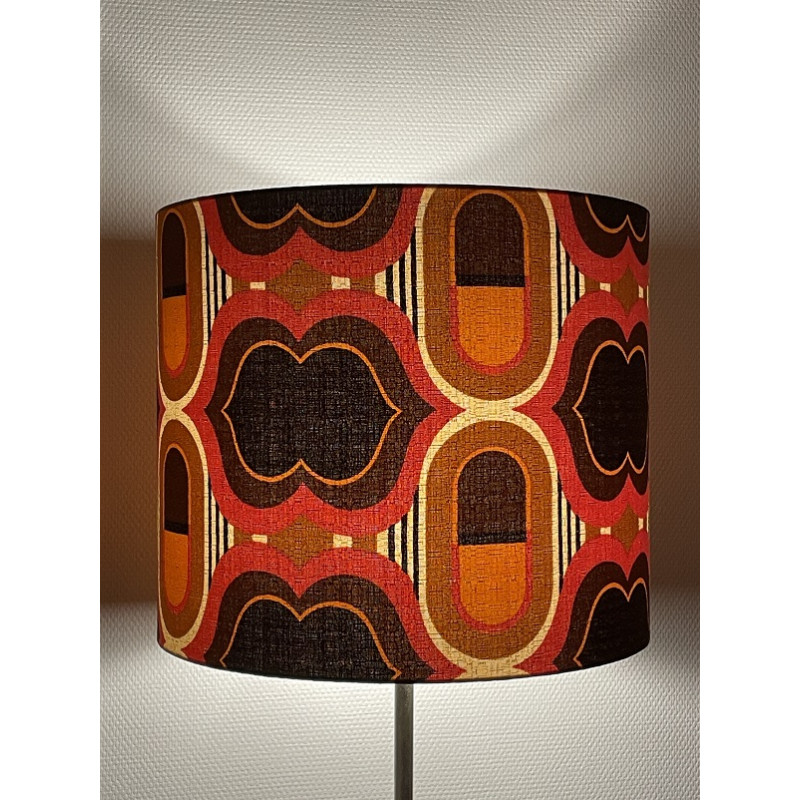 Abat-jour Lips H38 D45 - tissu vintage 70s