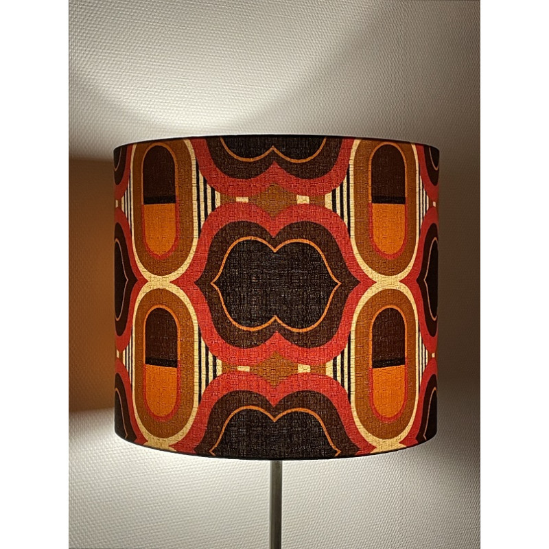 Abat-jour Lips H38 D45 - tissu vintage 70s