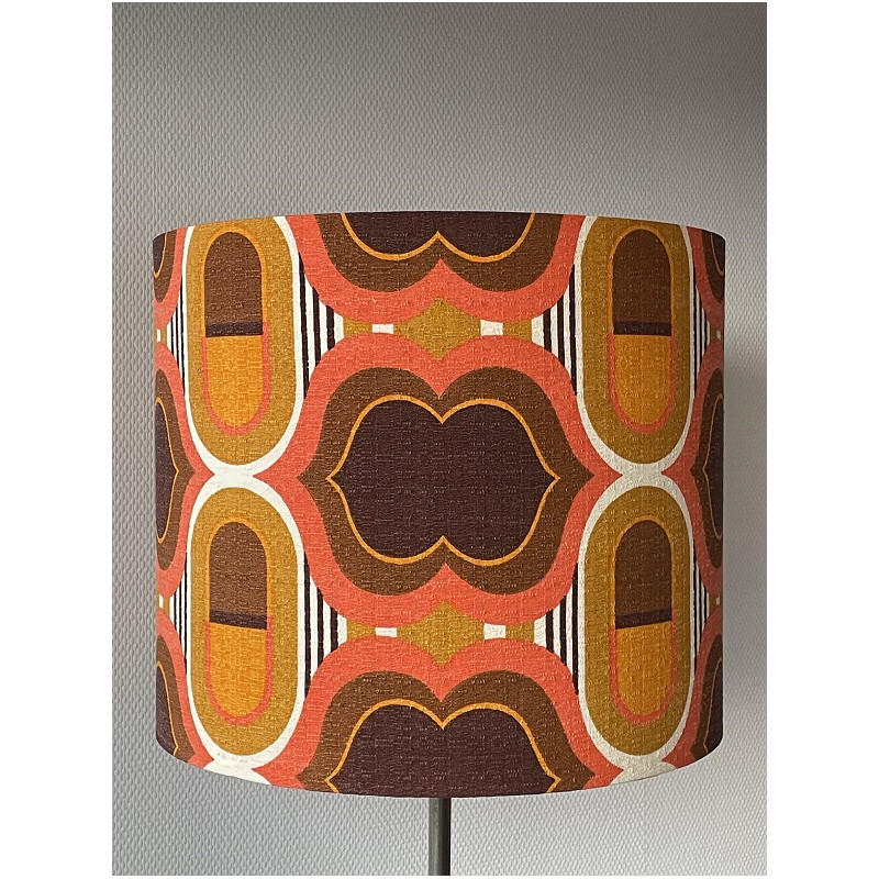 Abat-jour Lips H38 D45 - tissu vintage 70s