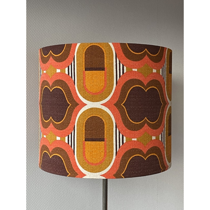 Abat-jour Lips H38 D45 - tissu vintage 70s