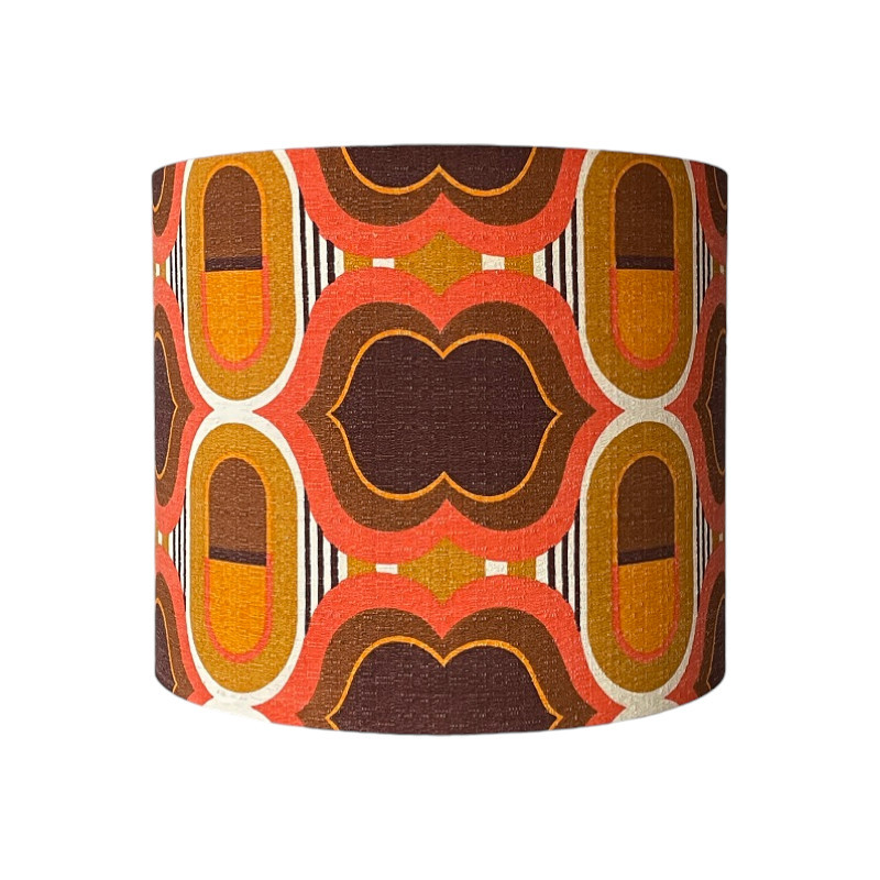 Abat-jour Lips H38 D45 - tissu vintage 70s
