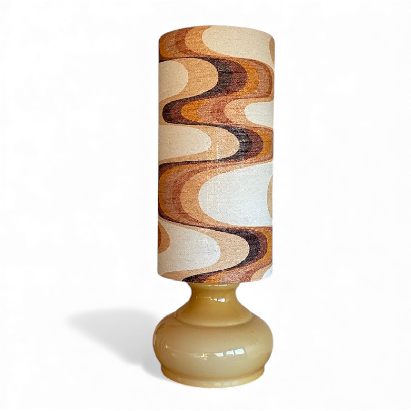 Lampe opaline orange Ondoyant - tissu rétro