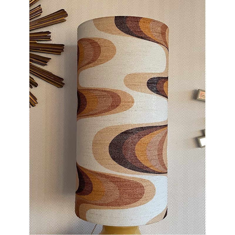 Lampe opaline orange Ondoyant - tissu rétro