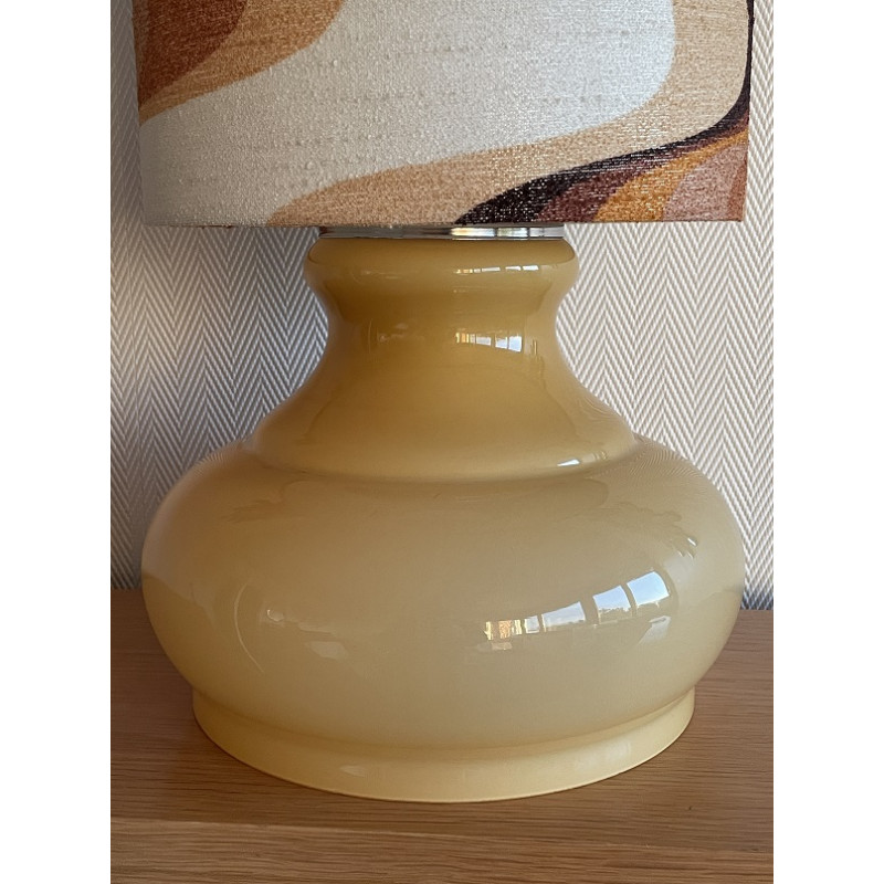 Lampe opaline orange Ondoyant - tissu rétro