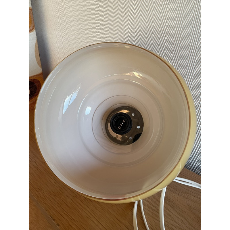 DeskLamp brown opalin glass Ondoyant - mid-century fabric