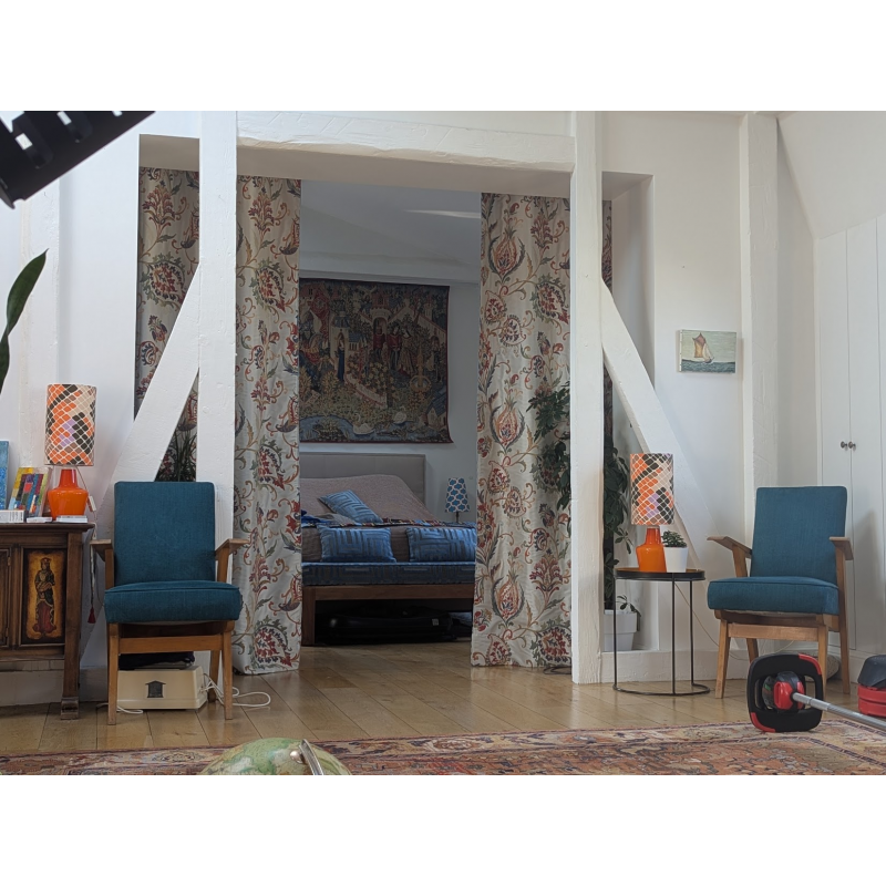 Abat-jour Mosaic H30 D18 - tissu vintage