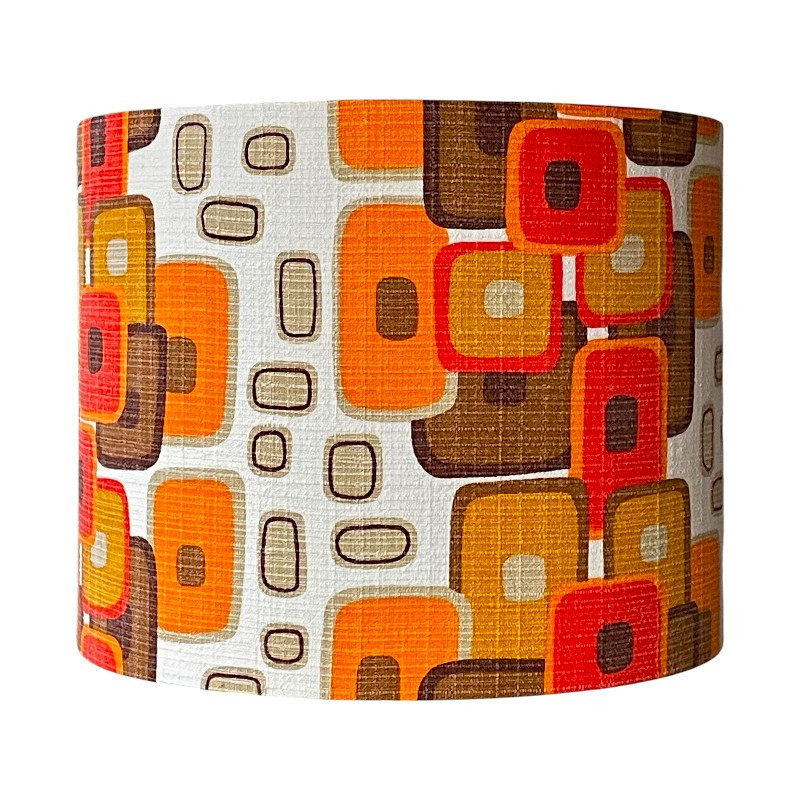 Lampshade illusion H28 D35cm - 70s fabric